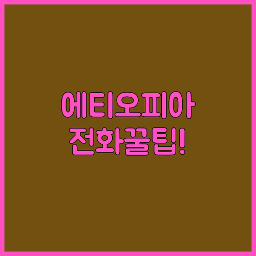 에티오피아항공 고객센터 02-733-0325 이용 방법과 팁